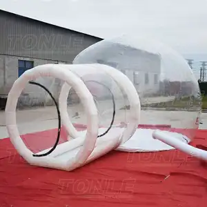 Tienda de campaña inflable para exteriores, carpa transparente impermeable de PVC para acampar