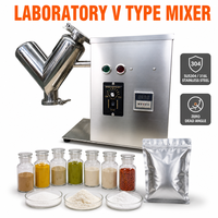 Mixer Bubuk Tipe V Kecil Motor 0.55 hingga 0.75kW Kapasitas Muat 1.4 hingga 14kg Tanpa Sudut Buta Pengatur Waktu Pencampuran untuk Percobaan Laboratorium Batch