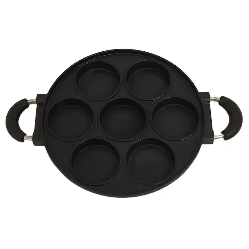 Good quality bakeware 7 hole round non-stick egg frying pan cake pan aluminium baking pan