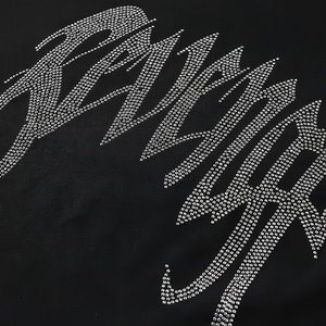 T-shirts en coton surdimensionnés pour hommes avec impression de strass à vendre T-shirts en coton de coupe décontractée pour hommes Vente en gros 2025 arrivée - Product Image 1