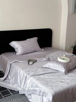 Parure de lit de luxe violette personnalisable en jacquard imprimé, taille King, 100 % Lyocell, écologique, moderne, pour l'été – Très populaire