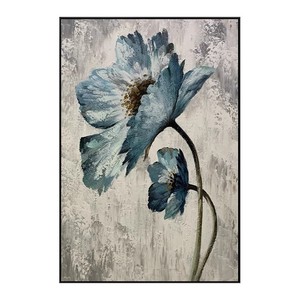 Hand Painted Oil Painting Abstract Flower Art Vertical <b>Large</b> Format Wall Hanging For Living Room Entryway Metal <b>Frame</b> - Product Image 5