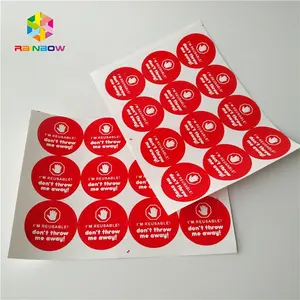 Stiker Die Cut Desain Logo Vinil Kustom/Label Bening Perekat Sendiri Tahan Air Pada Gulungan