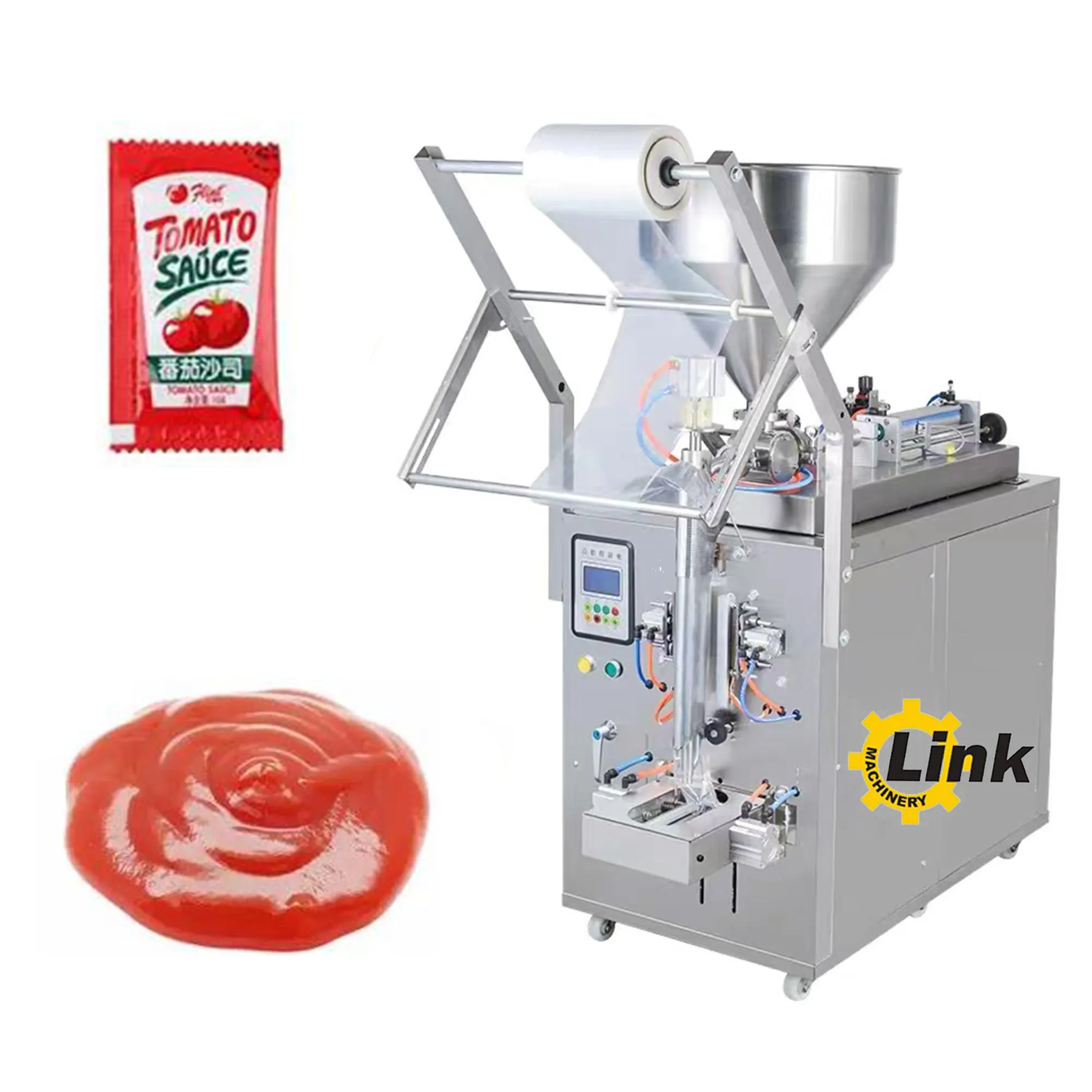 Çok fonksiyonlu otomatik köri sosu bal hardal sosu torbalı domates salçası paketleme makinesi