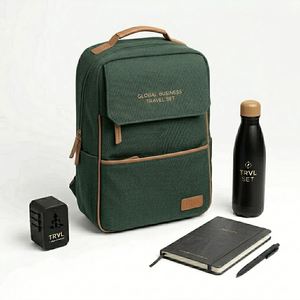 Set de Viaje de Negocios Global Personalizado 2026: Mochila con Cuaderno, Bolígrafo y Botella de Agua Aislada |   Regalo Corporativo para Ejecutivos - Product Image 1
