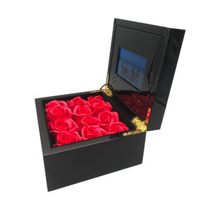 Boîte à bijoux avec vidéo Boîte en bois cadeau rose éternelle avec écran Lumière LED - Product Image 3