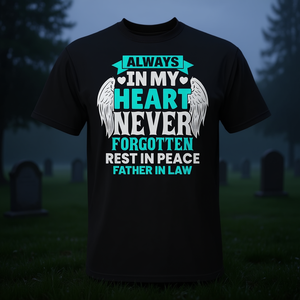 Camiseta Conmemorativa del Suegro, Negra, Manga Corta, Cuello Redondo, Impresión Digital, Unisex, Regalo Religioso para Adultos - Product Image 3