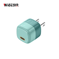 Chargeur Mini USB-C PD 20W WISESIR GaN avec Protection Contre les Surcharges, Charge Rapide Type C 3.0, Appareils de Charge Rapide pour Voyage
