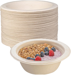 Sugarcane Bagasse Bowls 500ml With Lid Compostable Food <b>Containers</b> Factory Direct Wholesale - Product Image 1