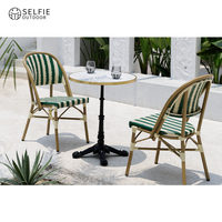 Meubles d'extérieur en rotin Restaurant Cair Patio Ensemble de meubles en aluminium Chaise pliante Chaise en osier