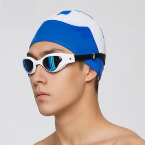 Grosir dicetak silikon topi renang untuk pria wanita anak-anak gratis telinga Plug dan hidung klip termasuk - Product Image 1