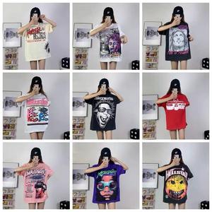 Nueva Camiseta <span class=keywords><strong>de</strong></span> Verano Unisex <span class=keywords><strong>de</strong></span> Manga Corta, Holgada, Informal, Transpirable, <span class=keywords><strong>de</strong></span> Algodón Puro <span class=keywords><strong>de</strong></span> Doble Hilo, con Estampado <span class=keywords><strong>de</strong></span> Letras <span class=keywords><strong>de</strong></span> la Serie Hell Star - Product Image 4