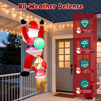 Père Noël gonflable suspendu de 6 pieds avec lumières LED, décoration de Noël gonflable pour la cour, le porche, l'extérieur, la maison, le jardin, les fêtes