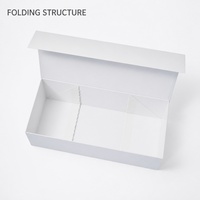 Boîte cadeau étanche blanche étroite avec doublure en éponge, ruban et couvercle à charnière pour cadeaux de détail, emballage saisonnier, commandes personnalisées, fournitures