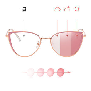 Lunettes photochromiques œil de chat multicolores pour femmes, verres changeants UV400, anti-lumière bleue, nouvelle collection 2023 - Product Image 2
