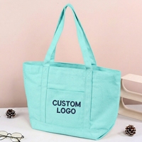 Tas Kanvas Wanita Custom dengan Cetakan Huruf dan Pola, Dapat Digunakan Kembali untuk Belanja dan Hadiah