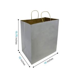ถุงกระดาษคราฟท์สีน้ำตาลเทาพร้อมหูหิ้วแบบบิด ขนาด 14x10x15.75 นิ้ว - Product Image 1
