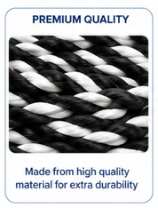 Strong Polyester Twisted Rope Zebra <b>Stripe</b> <b>Black</b> <b>and</b> <b>White</b> Design Durable Weather Resistant Heavy Duty Rope Cord - Product Image 6