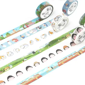 Venta al por mayor de dibujos animados lindo decorativa de papel adhesiva de papel japonés washi cinta