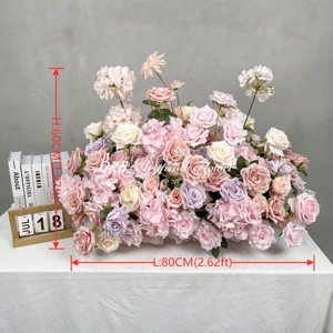 Venta al por mayor de flores artificiales decoración boda candelabros centro de mesa decoración arreglos de anillos de flores artificiales - Product Image 2