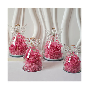 AM-PFA11 giorno di san valentino <span class=keywords><strong>fiore</strong></span> conservato eterna rosa piccolo <span class=keywords><strong>angelo</strong></span> cupola di vetro romantico scatola regalo decorativa per Halloween - Product Image 1