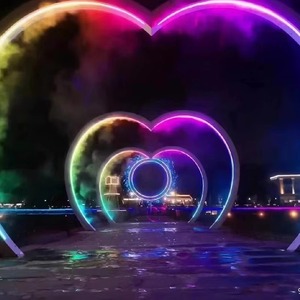 Fuente de agua LED con efecto de niebla para exteriores e interiores, arte paisajístico, parques, pasillos, comercios, con múltiples anillos, para decoración y entretenimiento. - Product Image 2