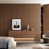 Panel de Rejilla WPC Estilo Gran Muralla, Diseño Cóncavo-Convexo, Lujoso y Moderno para Pared de TV, Baño y Escaleras