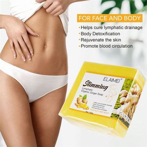 Jabón Elaimei para Adelgazar el Rostro y el Cuerpo, Linfático, Orgánico, de Jengibre, Reparador de la Piel, Elimina Toxinas, Rejuvenecedor, Promotor de la Circulación Sanguínea - Product Image 4