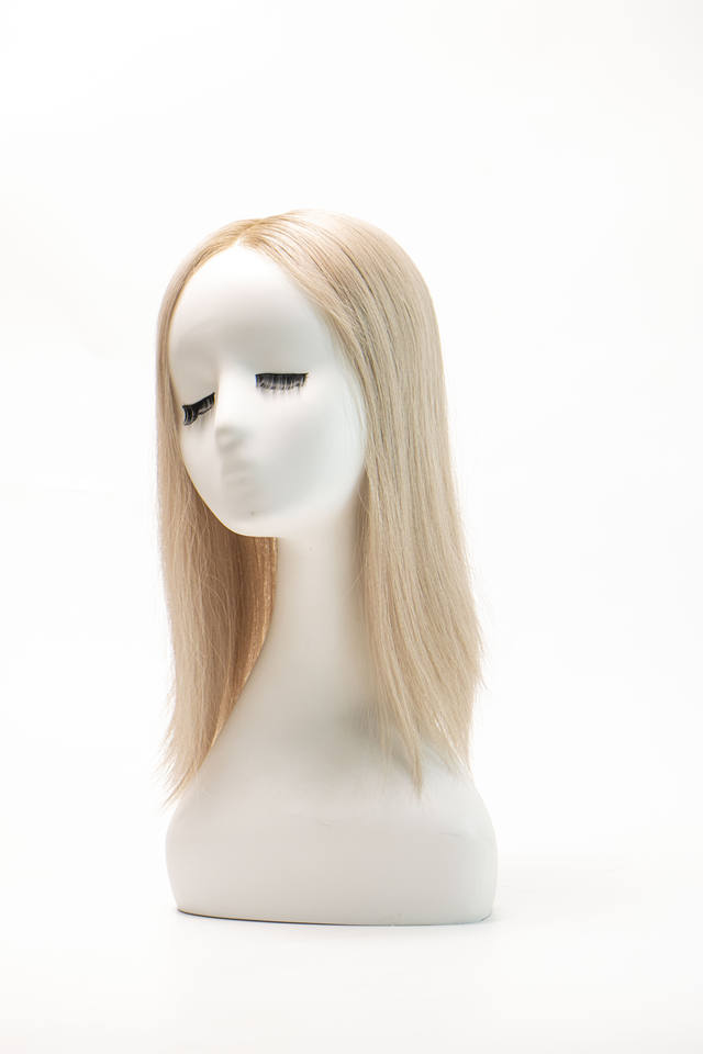 Ash Blonde Highlight Toppers for Women Human Hair Silk Base Clip in ...