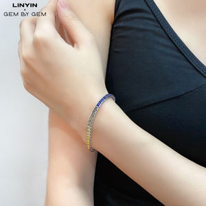 Luxury Women's Tennis Bracelet with Square 5mm Zircon <b>Stone</b> Chain Trendy Square Zircon Tennis Bracelet - Product Image 5