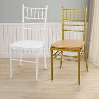 Chaise Chiavari, blanche et dorée, pour hôtel, chaise d'invité, chaise de banquet de mariage en plein air, chaise de salle à manger pour bar et événements festifs