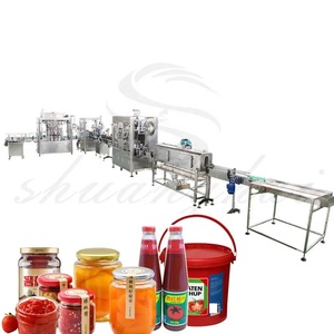 Factory price Automatic 1 liter 5 liters plastic bucket barrel tomato sauce filling lid sealing machine Filler Line