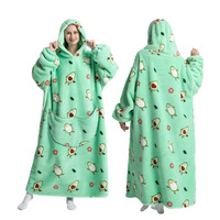 Haute qualité hiver 100% Polyester personnalisé couverture portable en peluche surdimensionné polaire à capuche couverture à capuche pour enfant adulte