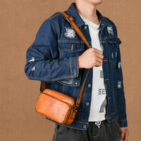 Sac Messager Homme en Cuir Véritable Personnalisé, Imperméable et Durable, Toutes Saisons, Tendance, Coton Crazy Horse, Vente en Gros