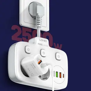 LDNIO SE2435 eu power strip with eu plugs and 4 usb ports portable extension socket electric europe power strips