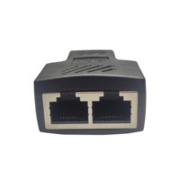 암-암 LAN 이더넷 스플리터 100Mbps 커넥터 (USB 전원 케이블 포함) 1대2 RJ45 커플러 스플리터