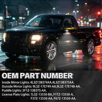 Kit de 8 pièces : Clignotants dynamiques LED pour rétroviseurs + Lampes de courtoisie + Éclairage de plaque d'immatriculation pour Ford F150 SVT Raptor 2009-2014