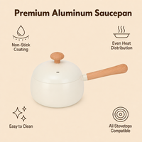 Casserole en alliage d'aluminium avec revêtement céramique, 18 cm, poignée résistante à la chaleur, base à induction, logo personnalisé OEM, casserole de cuisine