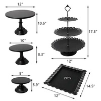 Présentoir à gâteaux en métal pour desserts Tour à plusieurs niveaux Porte-cupcake Fruits Bonbons Donut Assiette Tour de service Plateau Plateau Support Ensemble