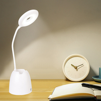 Lampe de bureau de table à LED Protection des yeux Lampe de lecture à LED avec chargement USB Dimmable Touch Control Pencil Holder
