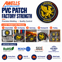 Patch en PVC souple avec logo personnalisé, écusson en caoutchouc 3D Aigle Tricolore Alpha pour vestes, casquettes et sacs, vêtements AWELLS