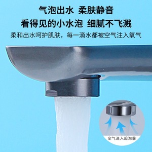 Grifo de Lavabo de Acero Inoxidable Monomando de un Solo Orificio con Acabado Negro Cepillado/Gris Metálico, Montaje en Cubierta, Válvula de Cerámica - Product Image 5
