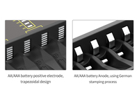 Kuvi — chargeur de batterie rechargeable, écran LCD, OEM, 8 fentes, charge rapide, aa pour batterie 1.2V AA/AAA Nimh/Nicd