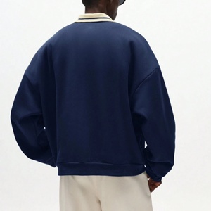 <span class=keywords><strong>Felpa</strong></span> <span class=keywords><strong>Polo</strong></span> Oversize Boxy Pesante 420Gsm in Jersey Loopback <span class=keywords><strong>con</strong></span> Colletto <span class=keywords><strong>a</strong></span> Righe, Stile Minimalista Streetwear Rugby - Product Image 2