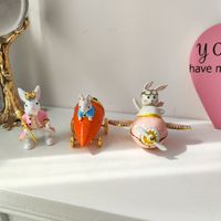 Boîte à bijoux en alliage de zinc de qualité export, motif lapin, avion, carotte, capacité 0-1L, style Yiwu mignon Kawaii pour filles, vente en gros de bagues et colliers