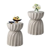 Table d'appoint de style farmhouse en fibre de verre et MgO au design industriel moderne, légère, haute durabilité, facile à nettoyer, meubles pour la maison