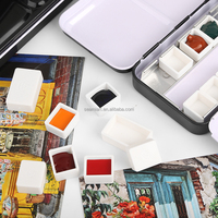 Moule complet en plastique blanc transparent 3.6ml, aquarelle, demi-casserole, peinture, sous-paquet