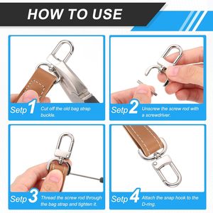 MECCANIXITY Ganchos giratorios desmontables con anillas en D y destornillador para correas de bolsos y cordones de carteras - Product Image 5