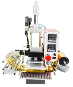 Máquina de estampado en caliente digital neumática para máquina de bronceado de cuero Logotipo de cuero Máquina de estampado en caliente con ranura en T en relieve