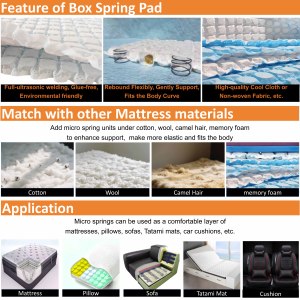 Custom Soft Micro Pocket <strong>Spring</strong> Mini Innerspring Coil Small Box <strong>Spring</strong> Pad <strong>Material</strong> for Mattress Compressive Sofa Pillow Cushion - Product Image 6